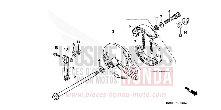 PANNEAU DE FREIN ARRIERE de Dominator 250 FIGHTING RED (R134) de 1990